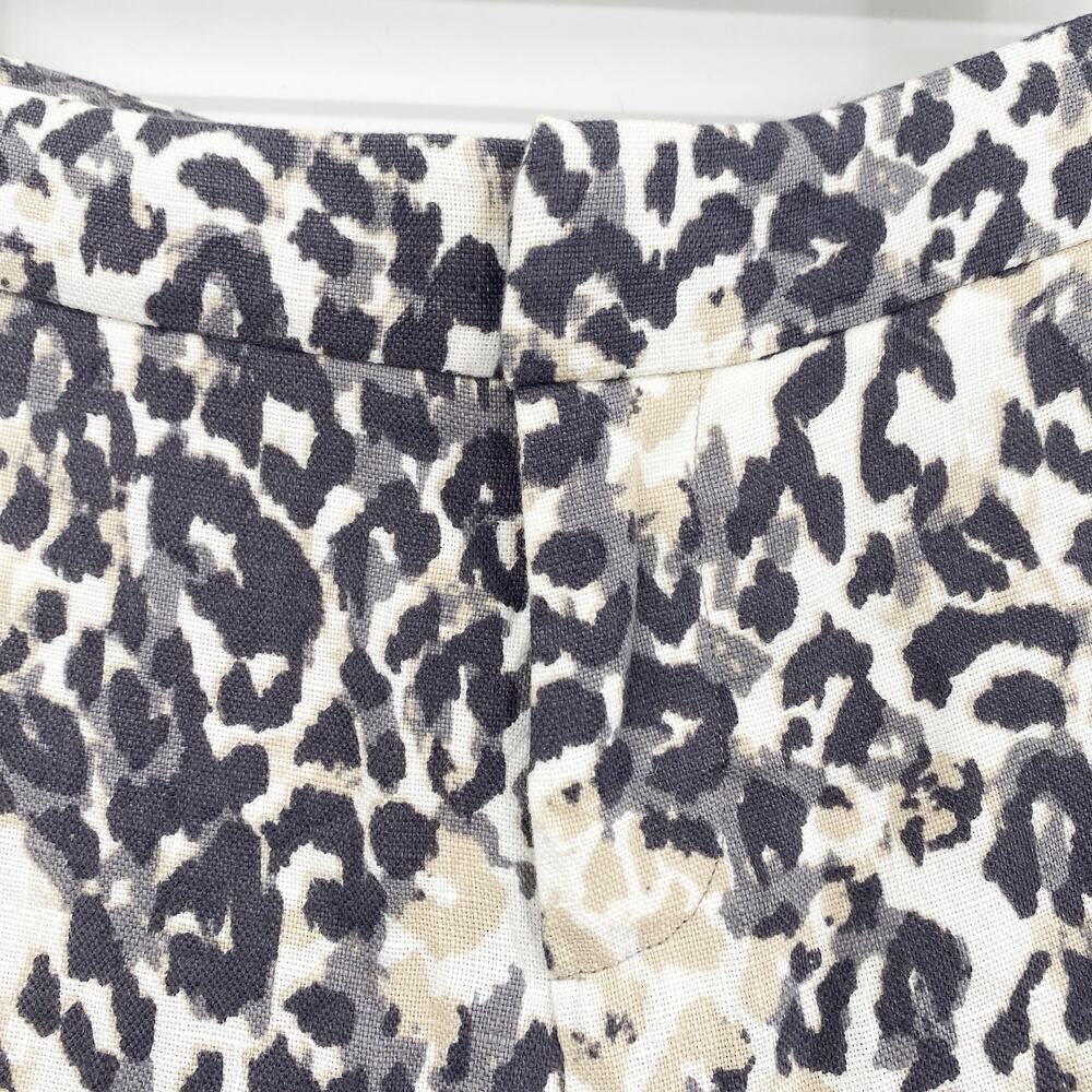 Joie Merci Animal Print Linen Tailored Shorts Neutral Gray Beige Size 6 - Picture 6 of 12